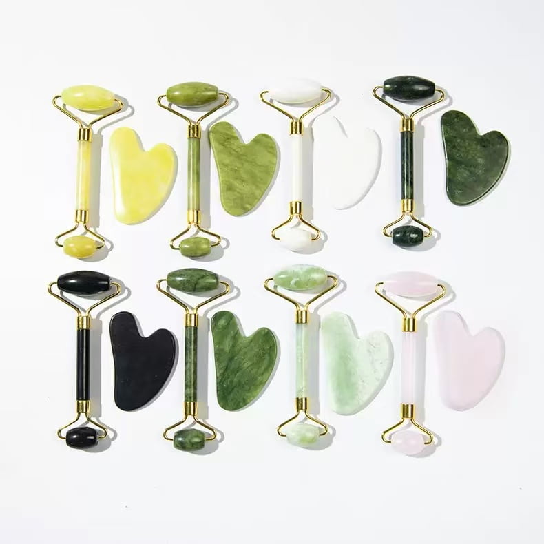 Jade Roller & Gua Sha Massage Tool Set