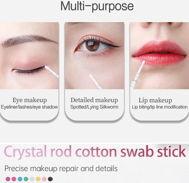 Disposable Micro Crystal Cotton Swabs for Eyelash Extension & Makeup