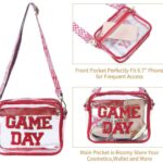 “Game Day” Clear Crossbody Purse, Transparent PVC Stadium Bag for Concerts & Sports