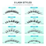 Glue-Free Magnetic False Eyelashes Kit with Applicator & Mirror