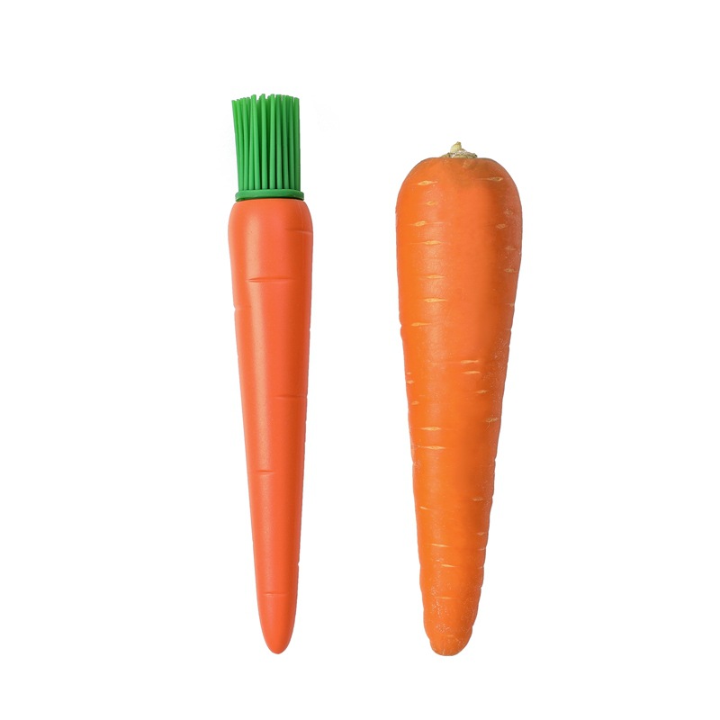 Carrot‑Shaped Silicone Basting Brush, Detachable Kitchen Oil Brush for BBQ Baking Cooking