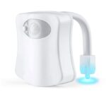 Motion Sensor Toilet Night Light, LED Toilet Bowl Light with Human Motion & Light Sensor, 8/16‑Color Changing Waterproof Toilet Seat Lamp