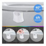 Motion Sensor Toilet Night Light, LED Toilet Bowl Light with Human Motion & Light Sensor, 8/16‑Color Changing Waterproof Toilet Seat Lamp