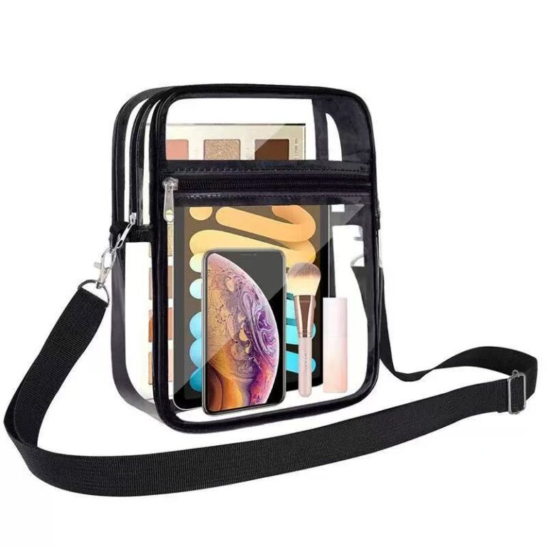 Waterproof Clear Crossbody Purse, Trendy Transparent PVC Shoulder Bag for Travel Beach Outdoor Daily