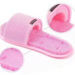 Silicone Hands‑Free Foot Scrubber Slipper, Non‑Slip Suction Cup Foot Massager for Shower Bathroom