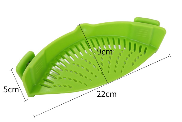 Clip‑on Silicone Pot Strainer, Snap‑on Food Drainer for Kitchen Cooking