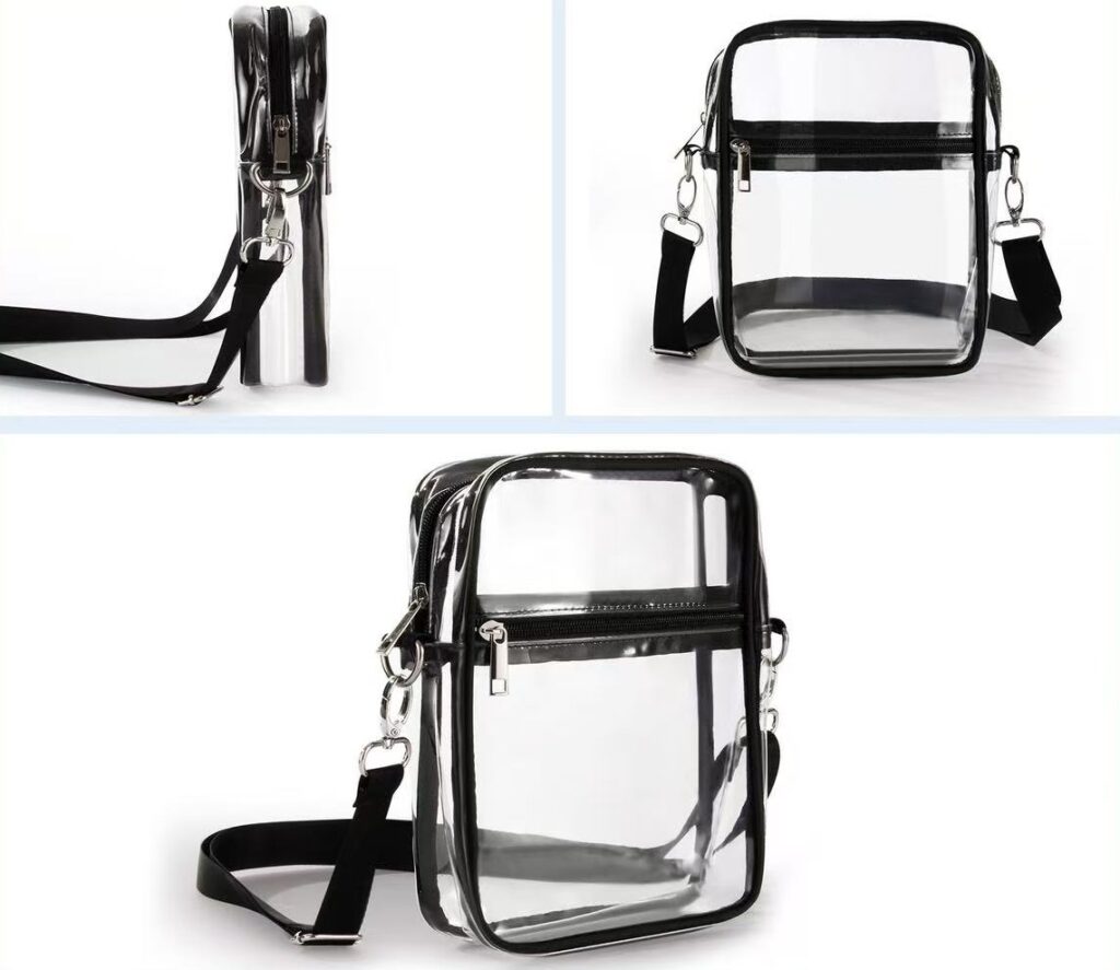 Waterproof Clear Crossbody Purse, Trendy Transparent PVC Shoulder Bag for Travel Beach Outdoor Daily