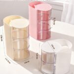 Rotating Multi‑Purpose Makeup Organizer Dust‑Proof Cosmetic Storage Box for Vanity Desktop