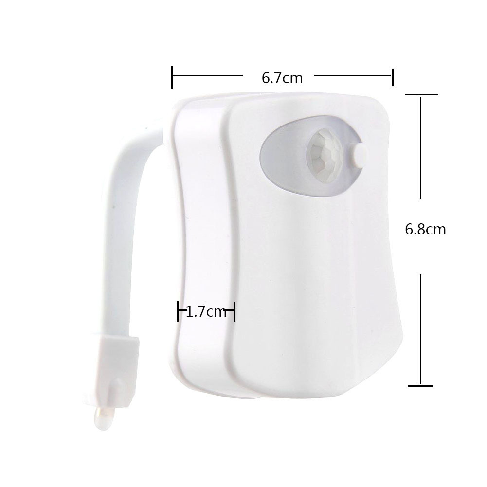Motion Sensor Toilet Night Light, LED Toilet Bowl Light with Human Motion & Light Sensor, 8/16‑Color Changing Waterproof Toilet Seat Lamp