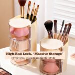 Rotating Multi‑Purpose Makeup Organizer Dust‑Proof Cosmetic Storage Box for Vanity Desktop