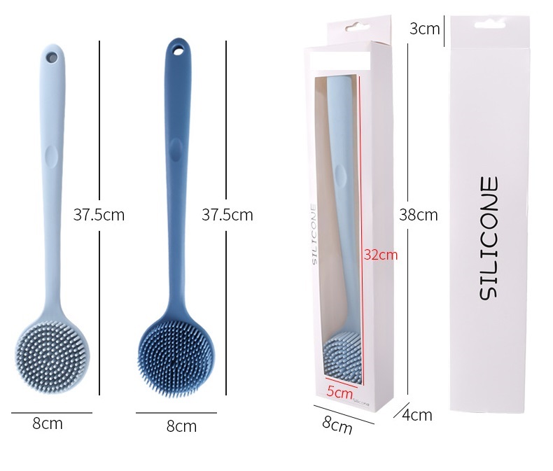 Long Handle Silicone Bath Body Brush, Long Handle Bath Body Massager, Massage Shower Brush for Men Women