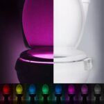Motion Sensor Toilet Night Light, LED Toilet Bowl Light with Human Motion & Light Sensor, 8/16‑Color Changing Waterproof Toilet Seat Lamp