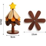 Wooden Tree‑Shaped Trivet, Detachable Multi‑Purpose Solid Wood Heat Resistant Pot Mat, Decorative Table Coaster for Hot Pots Bowls Plates Cups, Kitchen Tabletop Decoration Ornament