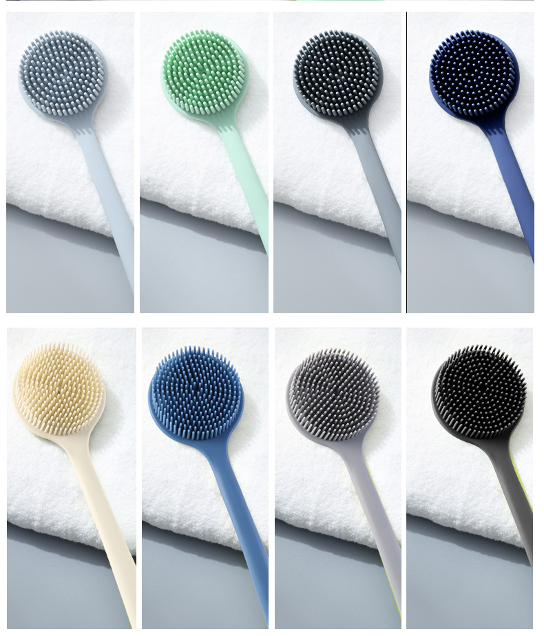 Long Handle Silicone Bath Body Brush, Long Handle Bath Body Massager, Massage Shower Brush for Men Women