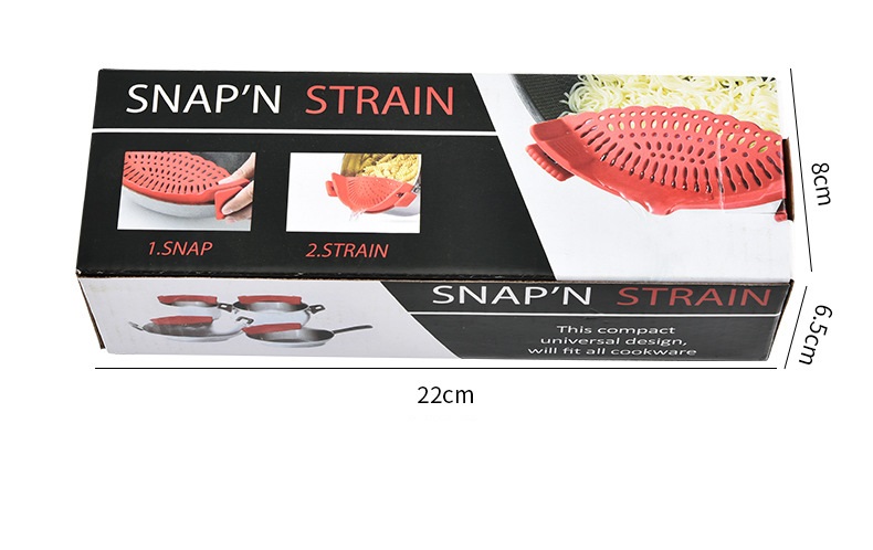 Clip‑on Silicone Pot Strainer, Snap‑on Food Drainer for Kitchen Cooking