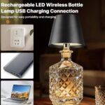Touch Control Wine Bottle Stopper Lamp, 3‑Color Dimmable Rechargeable LED Decor Night Light