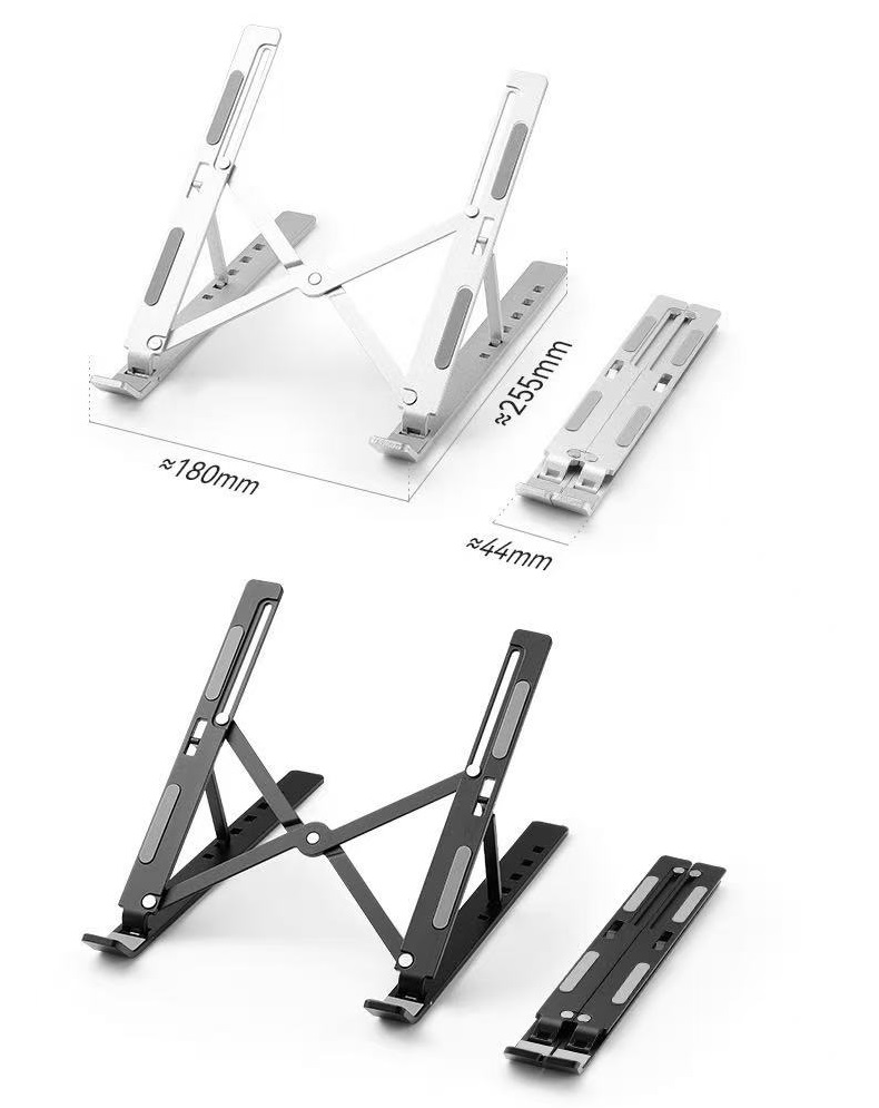 Foldable Aluminum Laptop Stand, Holder for iPad, Tablet and Phone, Lightweight Portable Cooling Riser