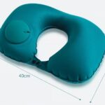 Folding Press‑Type Inflatable Travel Neck Pillow, Ergonomic U‑Shape Portable Cervical Pillow for Airplane Car Office Napping