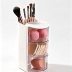 Rotating Multi‑Purpose Makeup Organizer Dust‑Proof Cosmetic Storage Box for Vanity Desktop