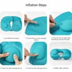 Folding Press‑Type Inflatable Travel Neck Pillow, Ergonomic U‑Shape Portable Cervical Pillow for Airplane Car Office Napping
