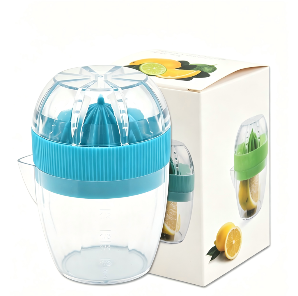 Mini Manual Lemon Orange Juicer, Hand‑Press Citrus Squeezer with Measuring Cup, Home Kitchen Fruit Juice Maker
