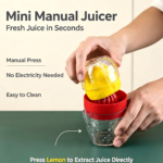 Mini Manual Lemon Orange Juicer, Hand‑Press Citrus Squeezer with Measuring Cup, Home Kitchen Fruit Juice Maker