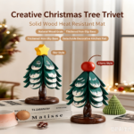 Wooden Tree‑Shaped Trivet, Detachable Multi‑Purpose Solid Wood Heat Resistant Pot Mat, Decorative Table Coaster for Hot Pots Bowls Plates Cups, Kitchen Tabletop Decoration Ornament