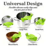 Clip‑on Silicone Pot Strainer, Snap‑on Food Drainer for Kitchen Cooking