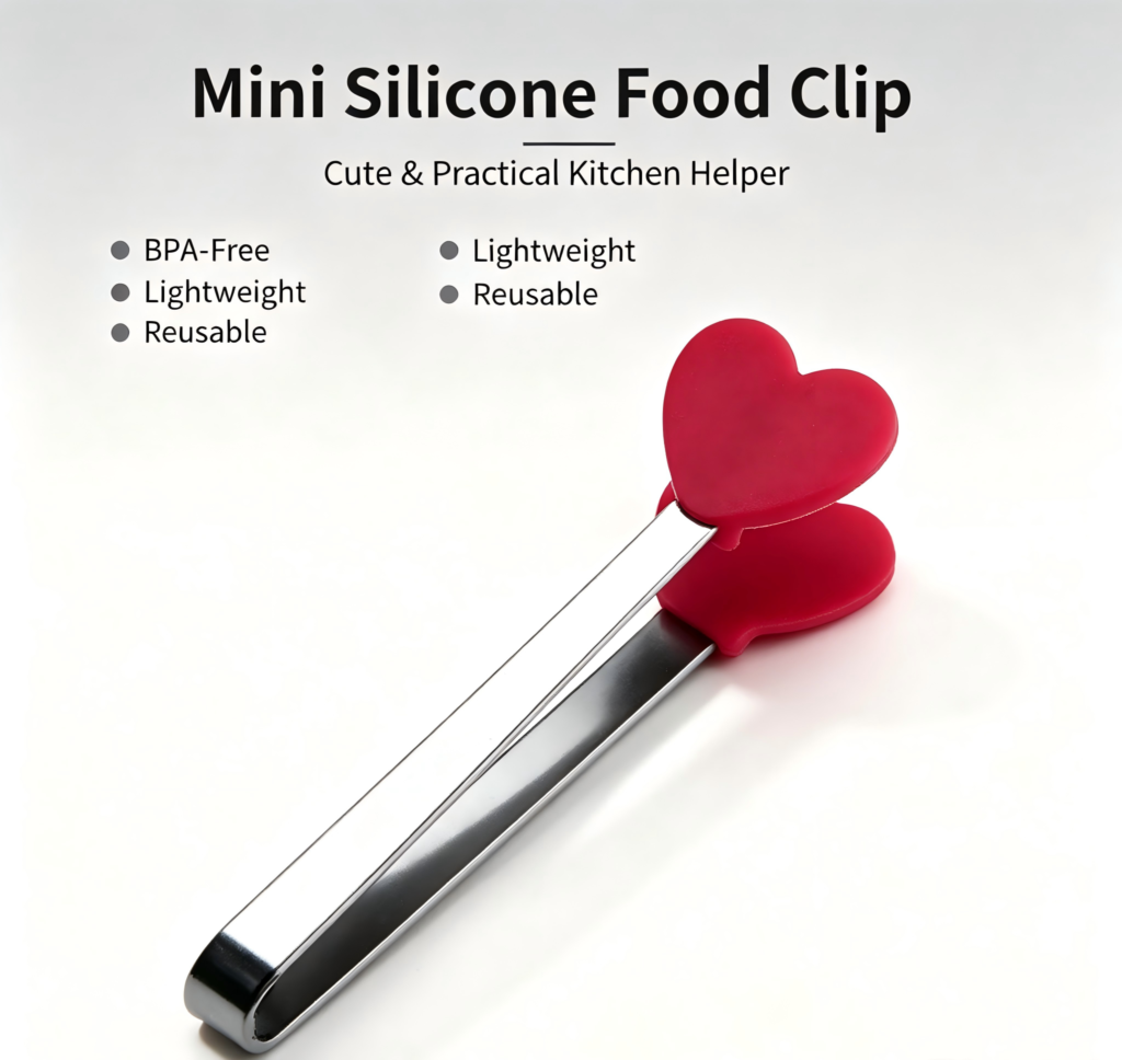 Cute Mini Silicone Food Tongs, Small Serving Tongs for Dessert & Snack