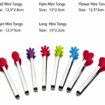 Cute Mini Silicone Food Tongs, Small Serving Tongs for Dessert & Snack