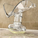 Leaf‑Shaped Suction Cup Soap Dish, 45° Tilt Drain Bar Soap Holder, Vacuum Suction Non‑Slip Soap Tray for Bathroom Sink Counter Top