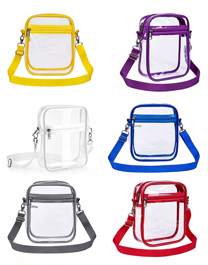 Waterproof Clear Crossbody Purse, Trendy Transparent PVC Shoulder Bag for Travel Beach Outdoor Daily