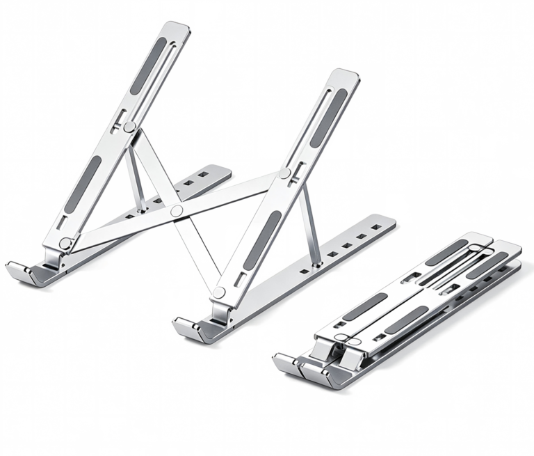 Foldable Aluminum Laptop Stand, Holder for iPad, Tablet and Phone, Lightweight Portable Cooling Riser
