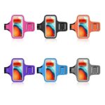 Running Phone Armband, Adjustable Sports Arm Band with Card Pocket, IPX‑Water‑Resistant Touch‑Screen Workout Armband Phone Holder with Reflective Strip