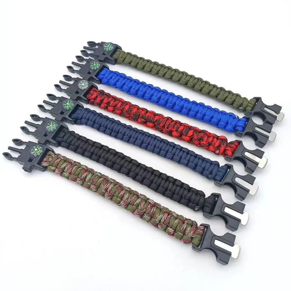 5‑in‑1 Survival Paracord Bracelet, Tactical Emergency Wristband with Compass Whistle Fire Starter for Outdoor Camping Hiking