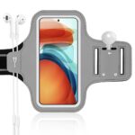 Running Phone Armband, Adjustable Sports Arm Band with Card Pocket, IPX‑Water‑Resistant Touch‑Screen Workout Armband Phone Holder with Reflective Strip