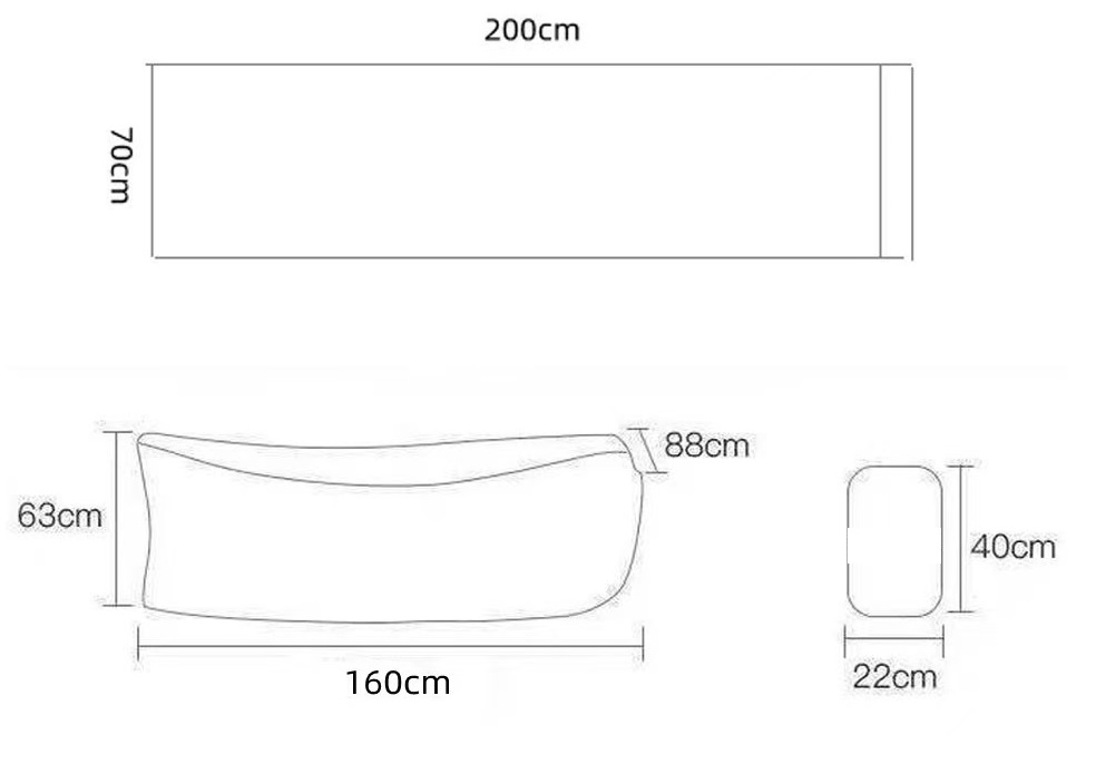 Portable Inflatable Air Sofa, Waterproof Blow‑Up Lounge Chair with Storage Bag for Beach Camping Outdoor