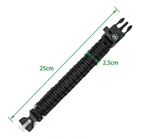 5‑in‑1 Survival Paracord Bracelet, Tactical Emergency Wristband with Compass Whistle Fire Starter for Outdoor Camping Hiking