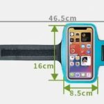 Running Phone Armband, Adjustable Sports Arm Band with Card Pocket, IPX‑Water‑Resistant Touch‑Screen Workout Armband Phone Holder with Reflective Strip
