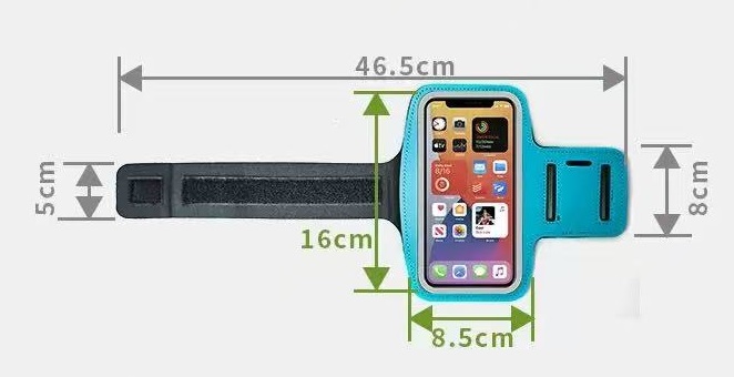 Running Phone Armband, Adjustable Sports Arm Band with Card Pocket, IPX‑Water‑Resistant Touch‑Screen Workout Armband Phone Holder with Reflective Strip