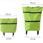 2‑in‑1 Foldable Rolling Shopping Bag with Wheels, Reusable Grocery Tote Trolley