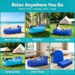 Portable Inflatable Air Sofa, Waterproof Blow‑Up Lounge Chair with Storage Bag for Beach Camping Outdoor