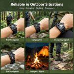 5‑in‑1 Survival Paracord Bracelet, Tactical Emergency Wristband with Compass Whistle Fire Starter for Outdoor Camping Hiking