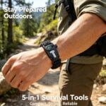 5‑in‑1 Survival Paracord Bracelet, Tactical Emergency Wristband with Compass Whistle Fire Starter for Outdoor Camping Hiking