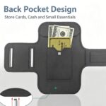 Running Phone Armband, Adjustable Sports Arm Band with Card Pocket, IPX‑Water‑Resistant Touch‑Screen Workout Armband Phone Holder with Reflective Strip